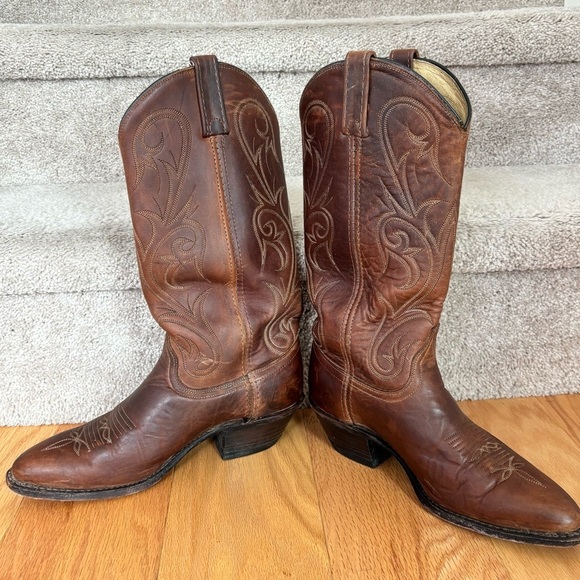 Dan Post Western Leather Cowboy Boots - size 8 - Picture 7 of 11